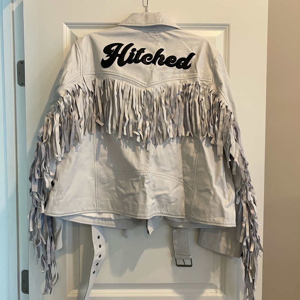 Faux Leather Fringe Jacket-Nasty Gal